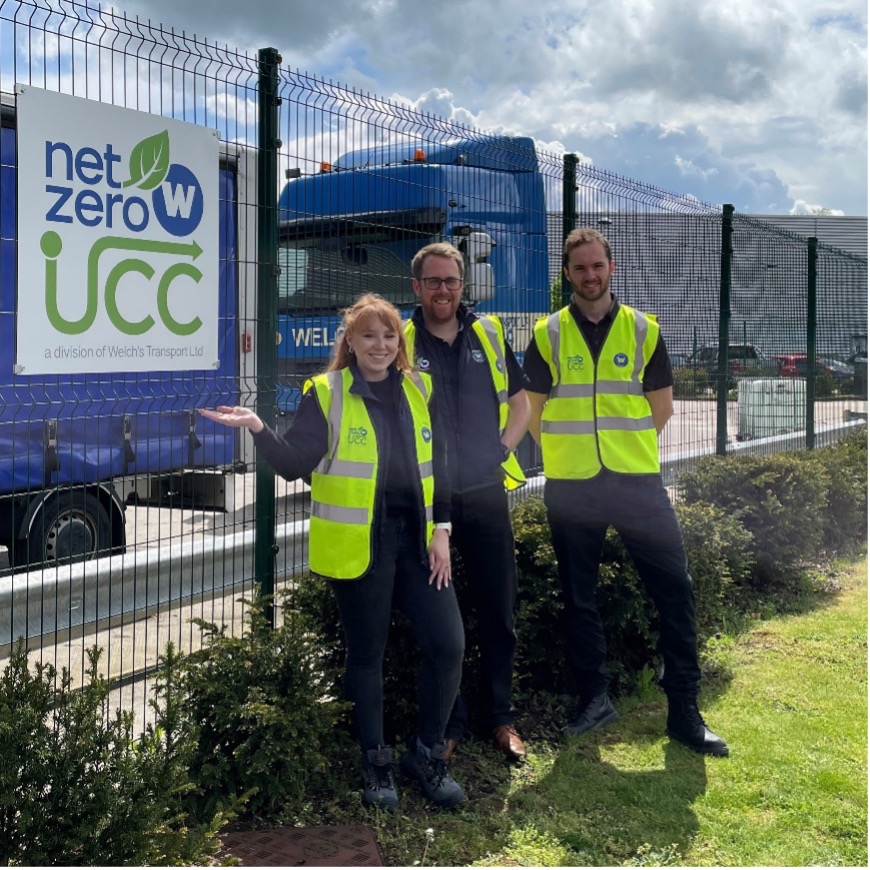 [L-R] Sophie Home, Chris Welch and David Welch, Welch’s Net Zero